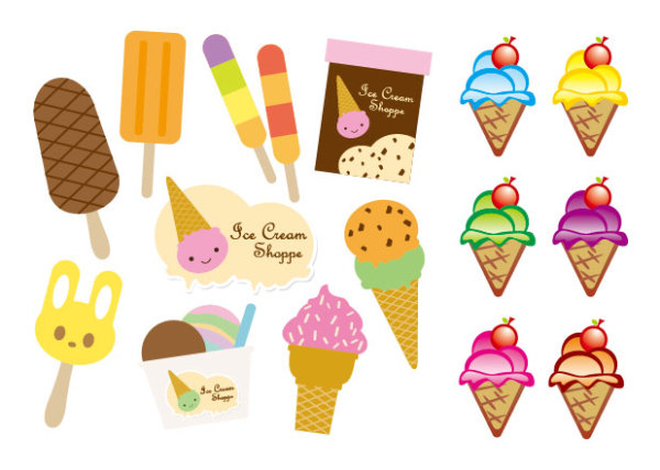 Lovely ice cream Vector Graphic popsicles lovely ice cream cylinder cartoon   