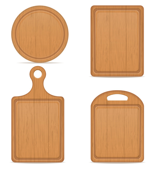 Wooden cutting board vector design set 05 wooden design cutting board   