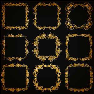 Royal golden frame vectors set 07 royal golden frame   