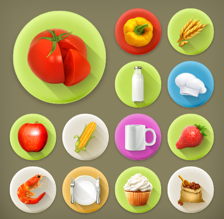 Various dessert and food flat icons vector 02 Various icons icon food dessert   