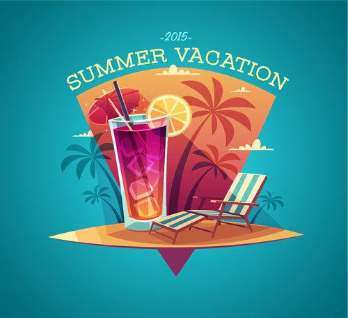 2015 summer vacation poster vintage vector 04 vintage vacation summer poster   