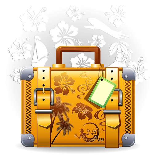 Summer travel suitcase backgrounds vector 01 travel summer suitcase backgrounds background   