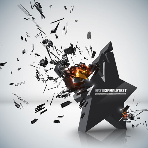 Set of Explosion 3D Graphics background vector 01 explosion   