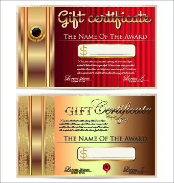 luxurious gift certificate golden template vector 02 template vector template luxurious golden certificate   
