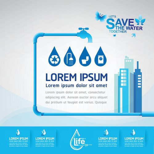 Save water creative vector template 01 water template save creative   