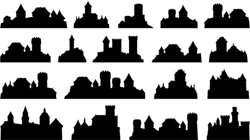 Ancient castle silhouetter vector 01 silhouetter castle ancient   