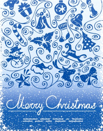Grunge Christmas decorations background shiny vector shiny decorations christmas bright blue background   
