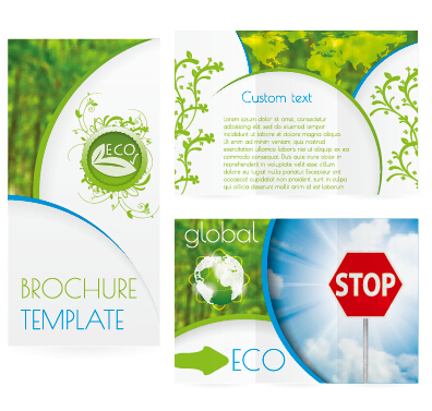 Vector ecology brochure cover template 05 template ecology cover brochure   