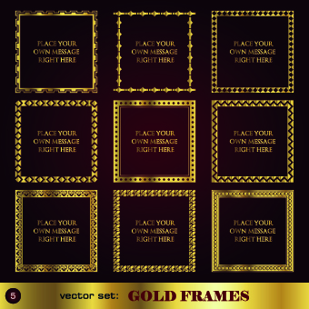 Gold frame vector set 01 gold frame   