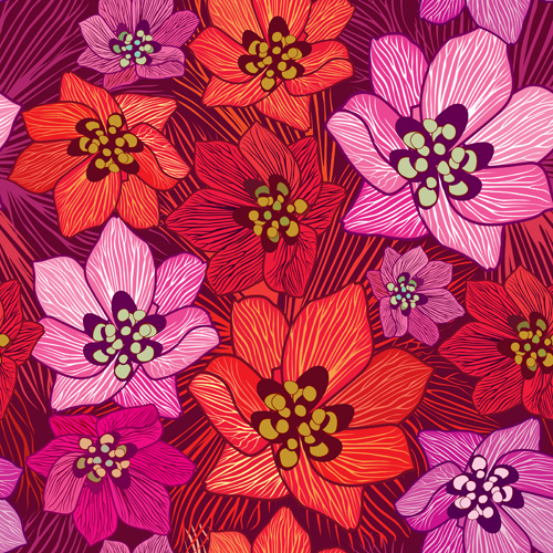 Floral seamless pattern hand drawing vector 01 seamless pattern hand floral drawing   