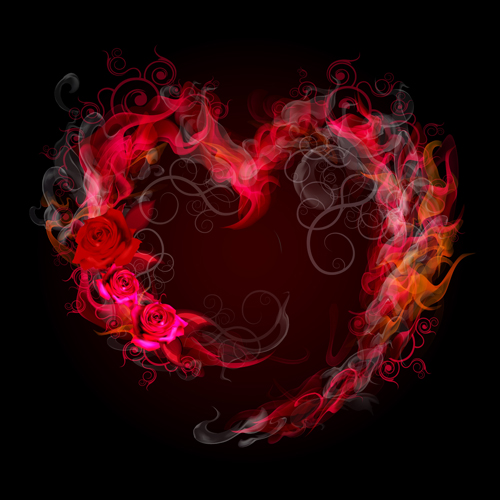 Smoke hearts with Rose vector smoke rose hearts heart   