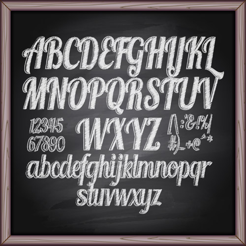 Alphabet with numbers and chalkboard vector 02 numbers chalkboard alphabet   