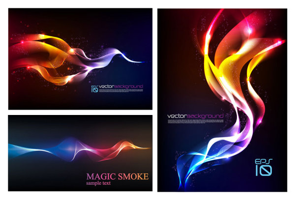 Abstract colored smoke background design vector 95269 smoke dynamic dream curve colorful background   