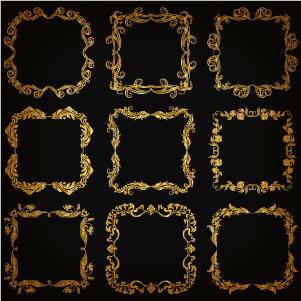 Royal golden frame vectors set 06 royal golden frame   