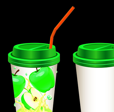 Drinks cups with tubes vector 02 tubes reed drinks cups   