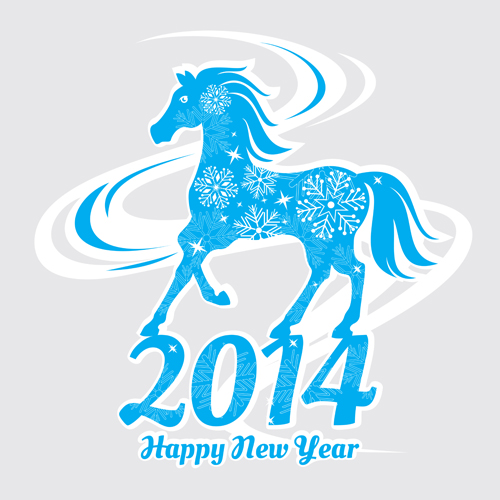 2014 Horse New Year design vecotr 02 year new year horse 2014   