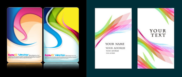 Colorful card background design elements dynamic lines colorful color cards business cards background   