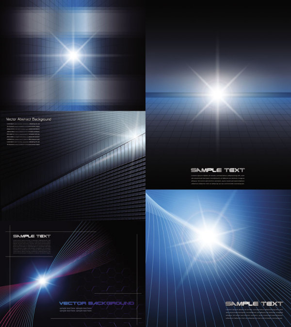 Dynamic light background vector motion light halo gorgeous dynamic lines bright background   