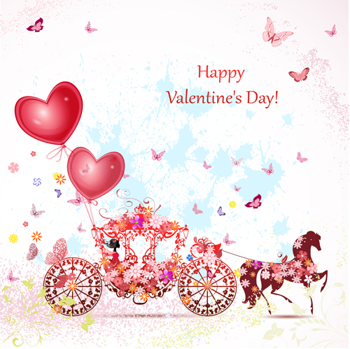 Valentine Day Romantic coach vector 04 Valentine day Valentine romantic coach   