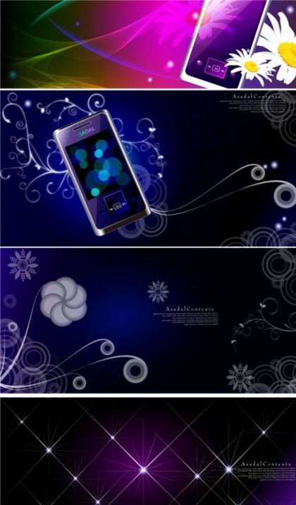Colorful fantasy mobile phone background set vector phone mobile fantasy colorful background   