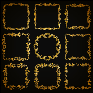 Royal golden frame vectors set 05 royal golden frame   