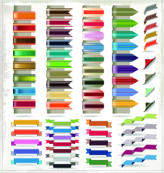 Different Ribbons elements vector set 03 ribbons ribbon labels label elements element different   