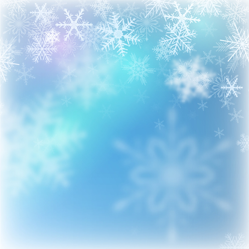 Winter snowflake with blurs background vectors 01 winter snowflake blurs background   