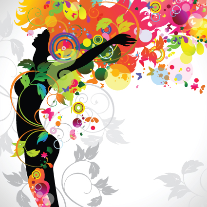 Fall floral girl design vector graphic 02 girl floral Fall   