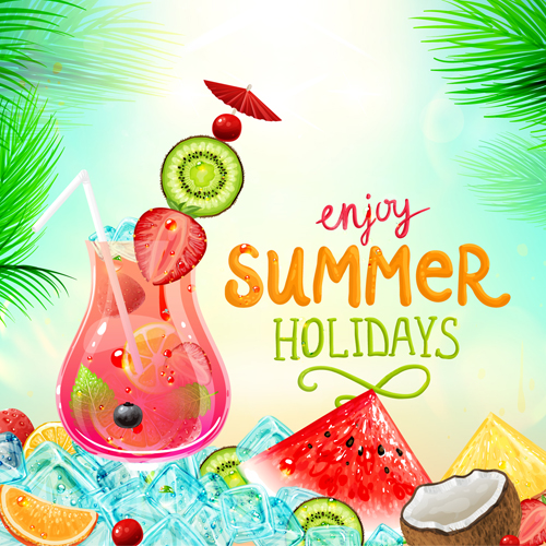 Creative Summer Holidays vector Backgrounds 02 Vector Background summer holidays holiday creative backgrounds background   