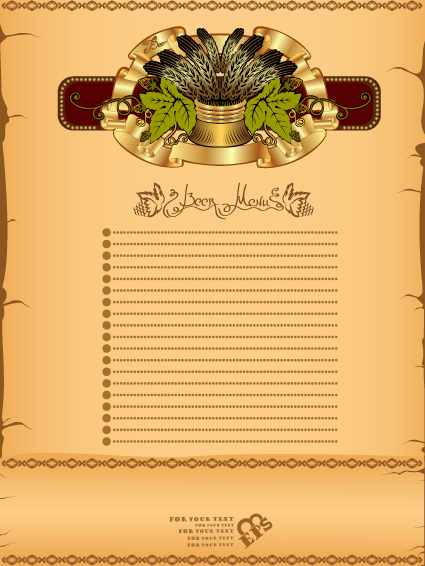 Antique Beer menu vector background 03 menu beer antique   