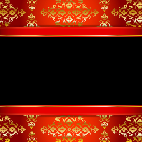 Ornate red with black background vectors 02 red ornate black background black background   