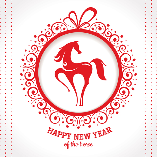 2014 Horse New Year design vecotr 01 new year new horse 2014   