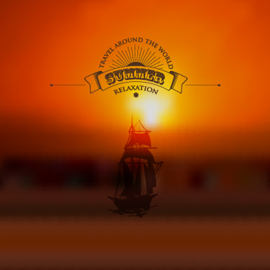 Blurred sunset background with sailboat vector sunset sailboat blurred background   
