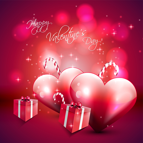 Romantic Love background with Valentine vector 03 Valentine romantic love   