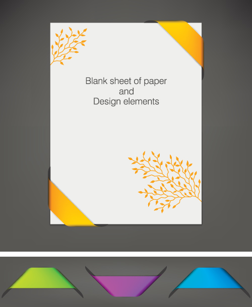Vector Blank sheet of paper design elements 03 paper elements element Blank sheet blank   