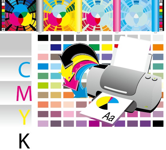 Printer CMYK design vector 01 printer cmyk   