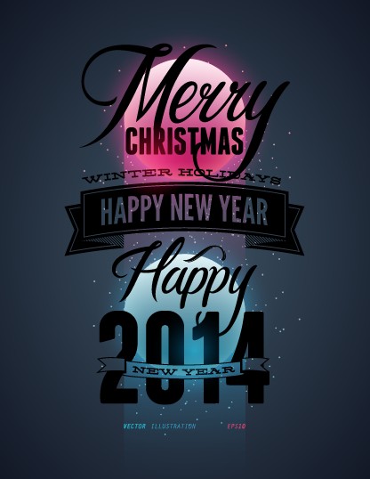 2014 Merry Christmas Poster design elements vector 04 poster merry element design elements christmas 2014   