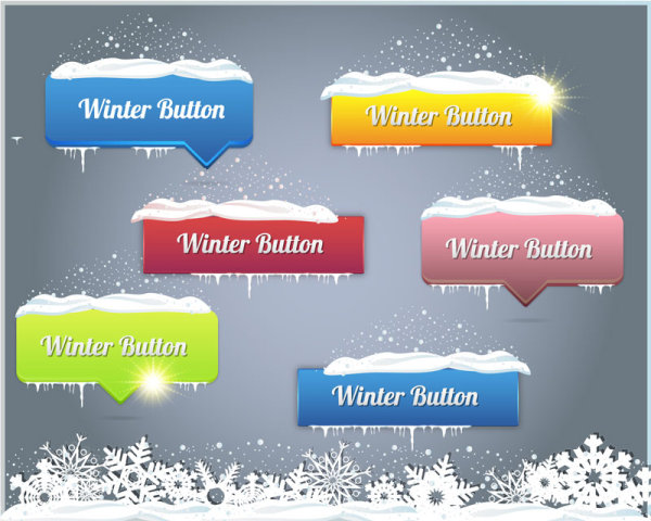 Creative winter web button vector winter web button creative button   