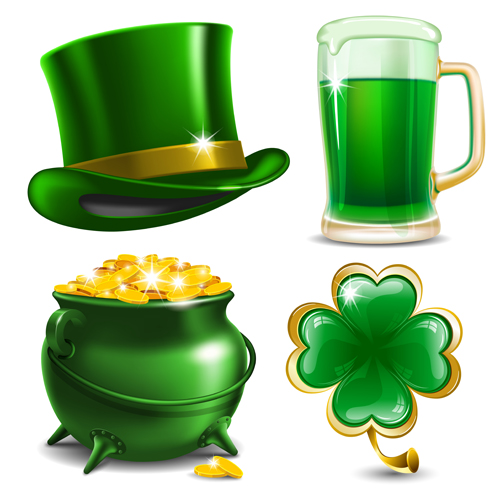 Creative saint patrick day elements icons vector saint patrick day elements element creative   