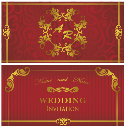 luxurious floral wedding invitations vector design 04 wedding luxurious invitation floral   