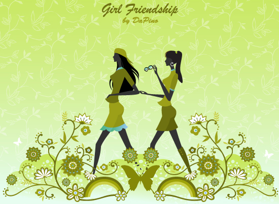 Girl friendship Vector girl friendship   