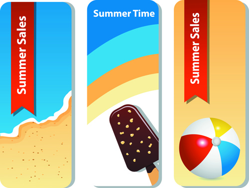 Summer Time background and Illustration vector 02 time summer illustration   