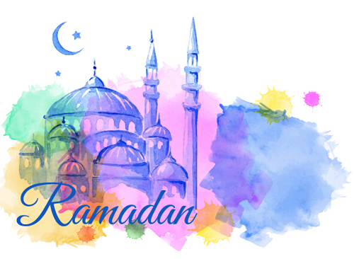 Watercolor drawing ramadan Kareem vector background 03 watercolor ramadan kareem drawing   