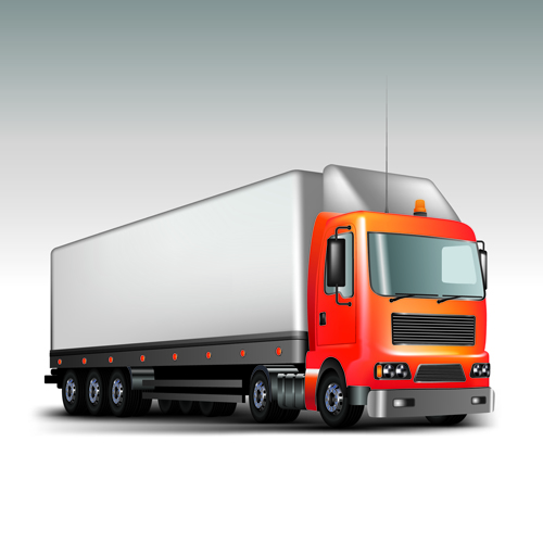 Realistic delivery truck vector design graphics 04 truck realistic delivery   