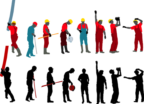 Various Building Workers design elements vector 03 worker Various elements element building   