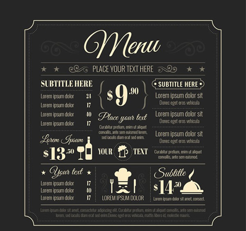 Restaurant menu blackboard vector material restaurant menu material blackboard   