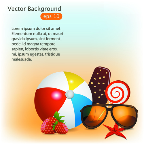 Summer Time background and Illustration vector 03 time summer illustration   