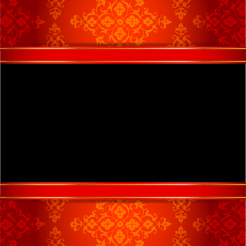 Ornate red with black background vectors 01 red ornate black background background vector background   