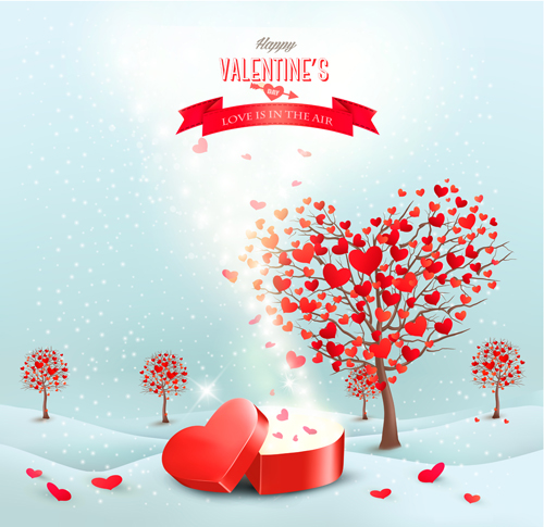 Heart tree valentine background art 03 Valentine heart background   