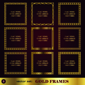 Gold frame vector set 02 gold frame   